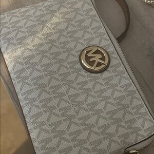 Michael Kors Monogram Silver Wristlet